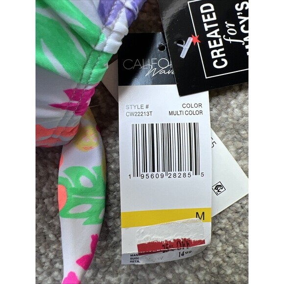 NWT California Waves Bikini Sz M Medium Strappy Underwire Medium Pushup Halter - Picture 2 of 5